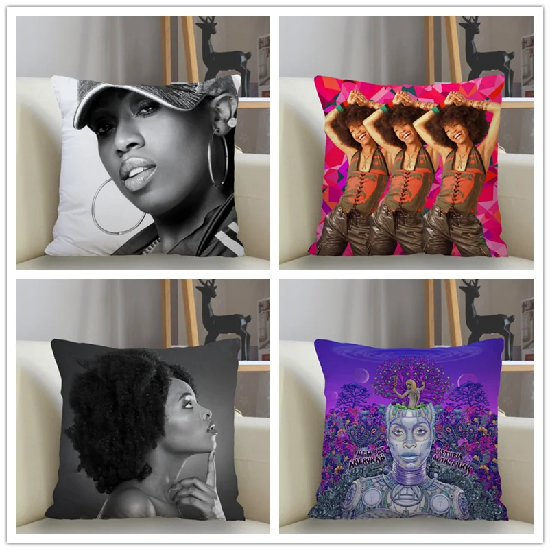 Musife Custom Erykah Badu Pillowcase Home Decoration 45*45cm Zipper Square Pillowcase Throw Pillow Cover Drop Shipping