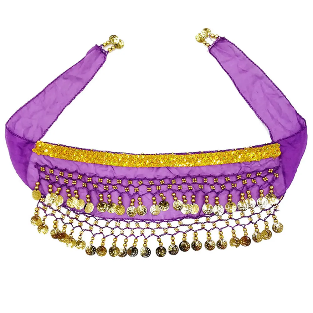 Belly Dance Belt Hip Scarf Accessories Belly Dance Belt Kids Girls Gold Bellydance Coin Belt Bollywood Costumes Children