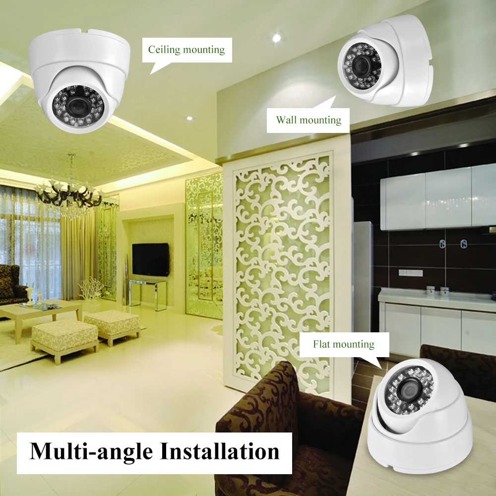 Gadinan AHD Camera 5MP 1080P Mini Dome CCTV Camera ABS Plastic 24pcs IR Leds Night Vision BNC Indoor IR CUT Security Protection