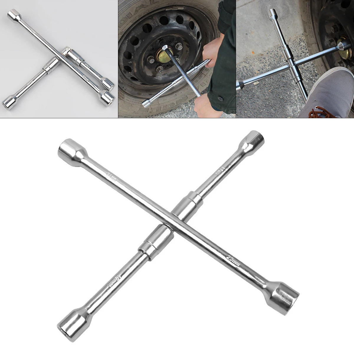 Socket Wrench Cross Wrench 4 Way Folding Wrench Car Repair Tools Tyre Remover Mounting Spanner