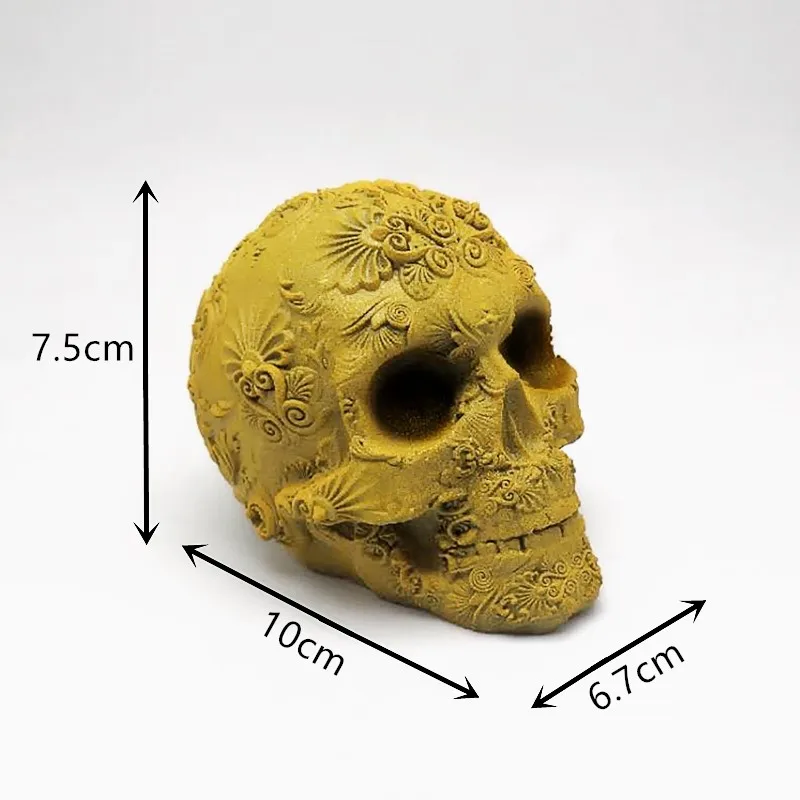 Exquisite pattern skull silicone mold DIY production candle resin handicraft mold