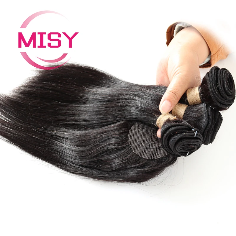 Kurze Gerade Menschliches Haar Bundles Brasilianische Remy Haar Spinnt 3 Bundles Mit Verschluss Natürliche Schwarze Gerade Bundles Mit Verschluss