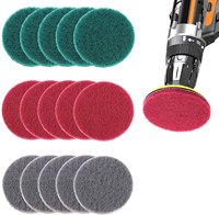 6 PCS 5 Inch Multi-purpose Flocking Scouring Pad Round 240-1500 Grit Industrial Heavy Duty Nylon Cloth for Polishing & Grinding