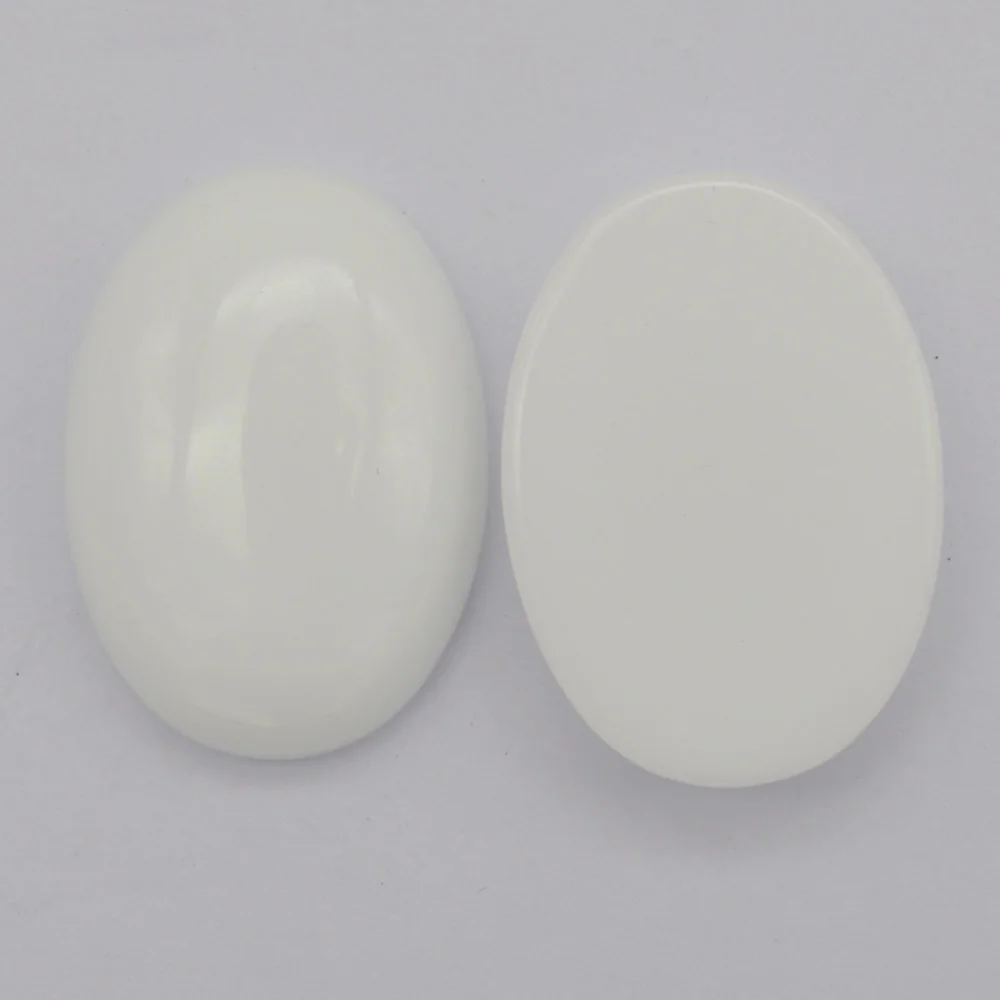 25x18MM Ceramic Whiteware Oval Cabochon Jewelry For Woman Gift Making (2pcs/lot) H253