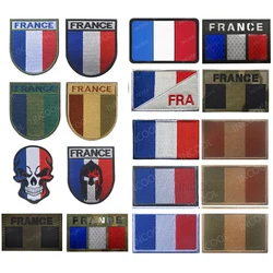 France Flag Embroidered Patches French IR Infrared Reflective Patch Embroidery Patch For Clothing Backpack Bag Cap