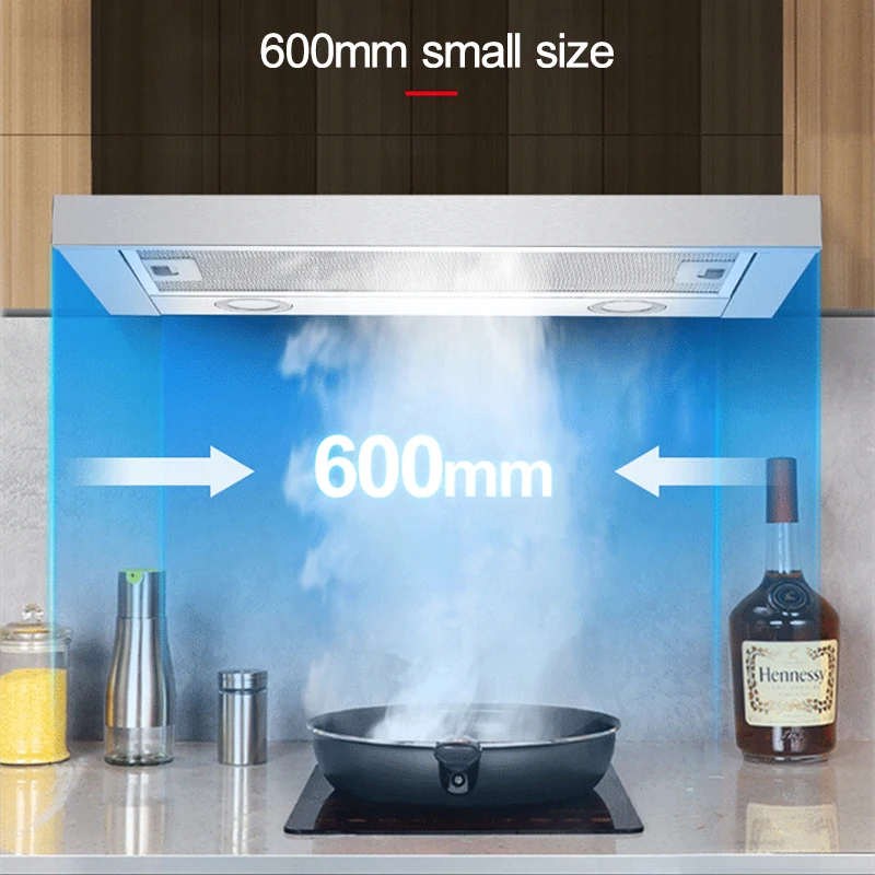 Cappa aspirante da cucina Mini cappa aspirante da cucina da 600mm cappa aspirante da cucina estraibile in acciaio inossidabile