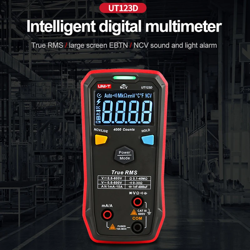 UNI-T UT123D Digital Smart Multimeter NCV EBTN Display DC/AC Current Voltage Meter Capacitance Resistance Meter Multi Tester