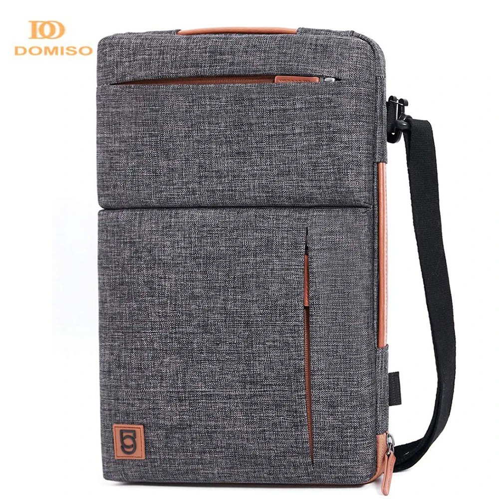 Imagem -02 - Domiso Bolsa de Laptop Multifuncional com Alça para Laptop 10 13 14 15.6 17 Portátil à Prova de Choque Cinza