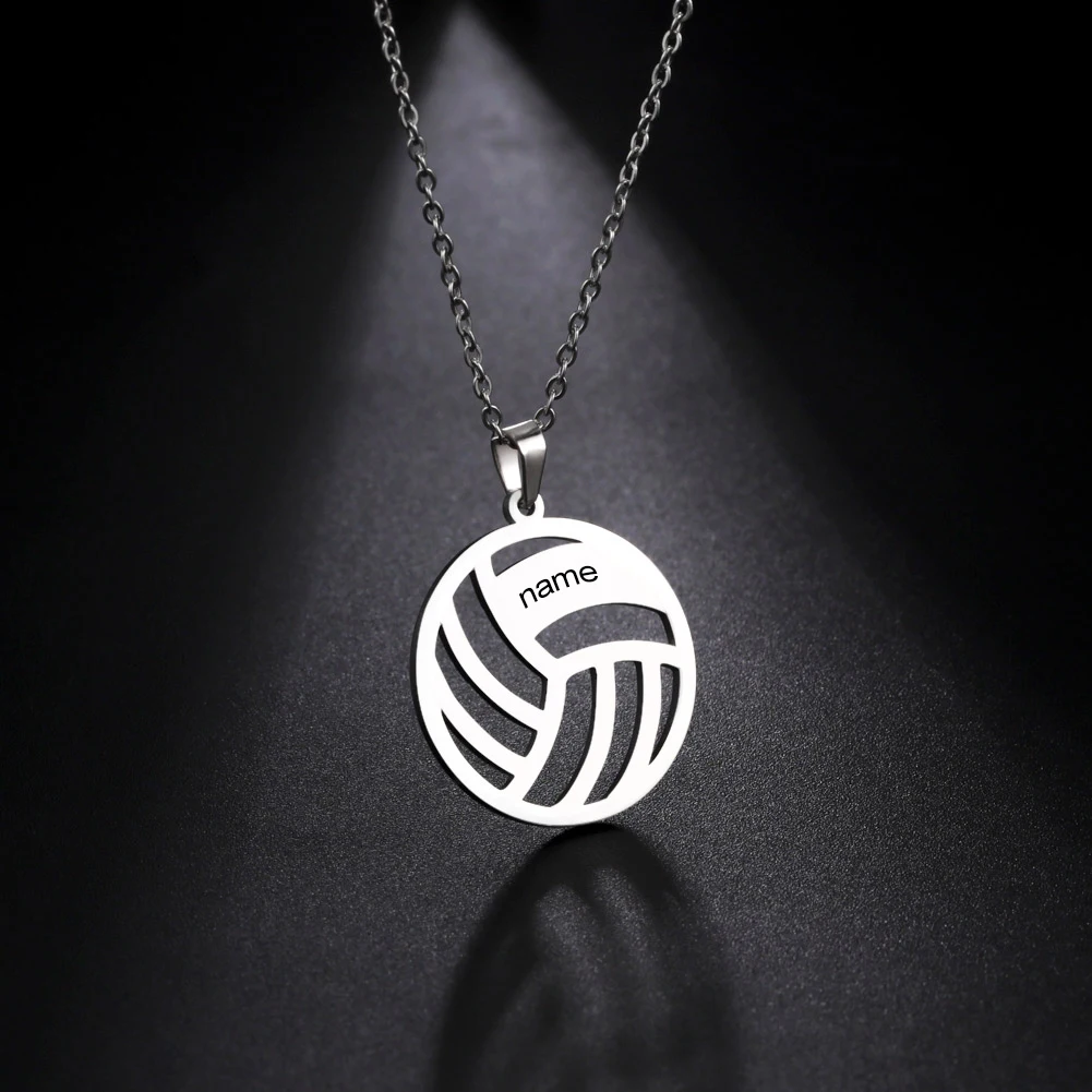 Sipuris Custom Name Necklace For Women Stainless Steel Personalized Name Volleyball Necklace For Men Jewelry Christmas Gifts