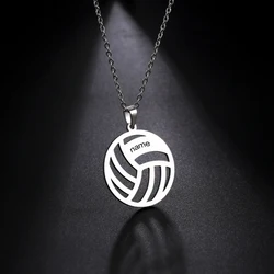 Sipuris – collier personnalisé avec nom pour femme, en acier inoxydable, collier de volley-ball avec nom personnalisé pour homme, bijoux cadeaux de noël