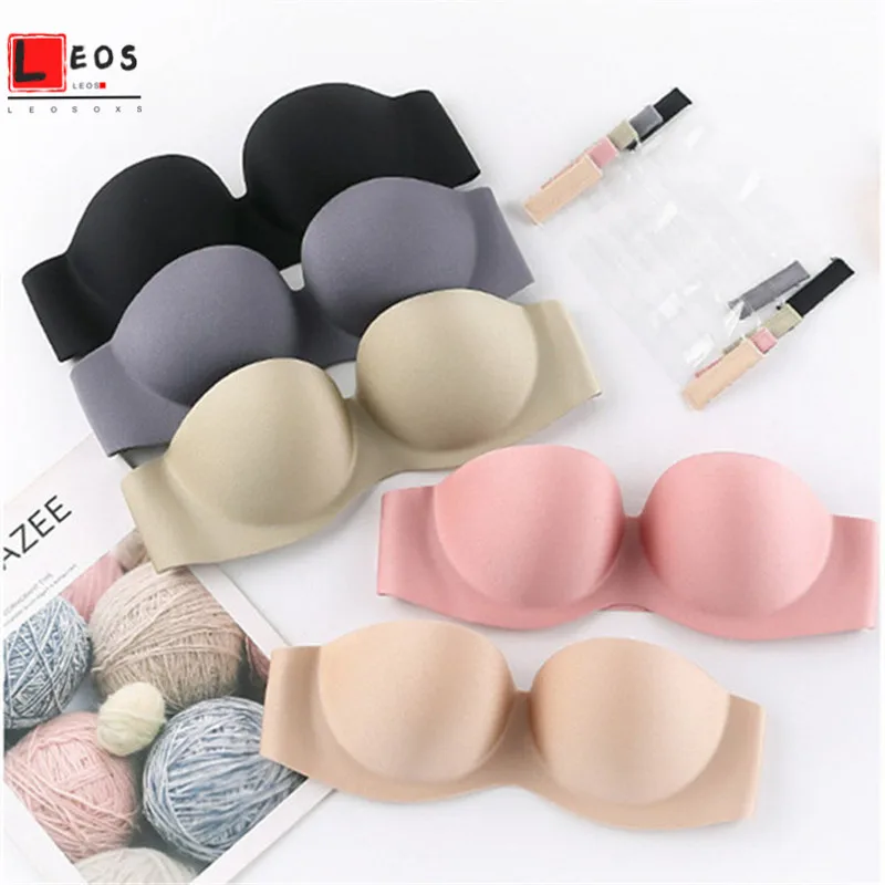 

Sexy Strapless Invisible Bras Push Up Gather Underwear for Women Wedding Brassiere Solid Color Non-slip Sexy Lingerie 2020 New