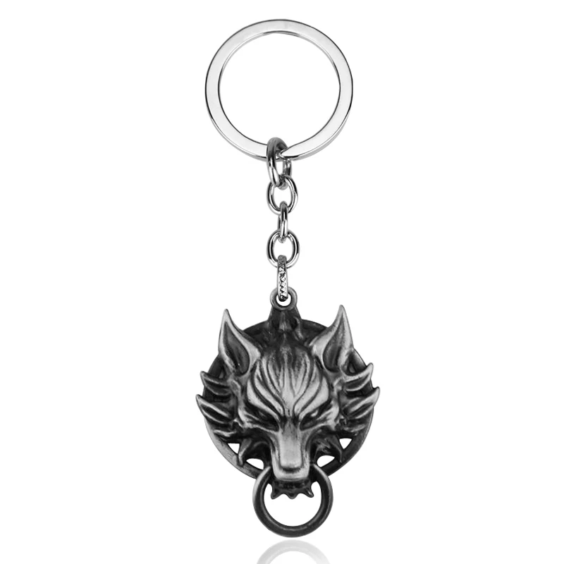 Creative 3d Wolf Head Metal Key Chain Final Fantasy Pendant Jewelry Punk Men’s Jewelry Products Free Shipping