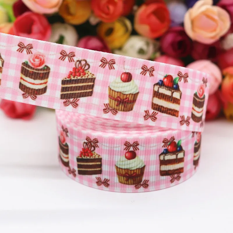 10 Yards 1'' 25MM Ripsband mit Frucht-/Kuchenmuster für Haarschleifen, DIY-Handarbeitsmaterial Y19121001 – Detail 6