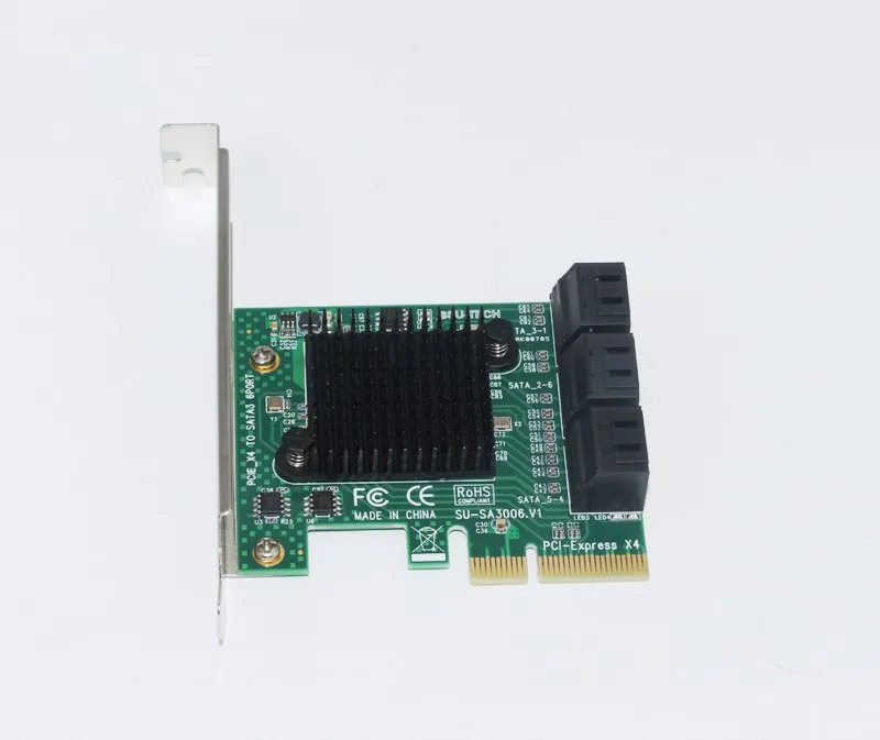 Imagem -04 - Portas Sata 3.0 6gbps Pci-express Adaptador de Cartão de Expansão Riser Única Porta até 500mb Asmedia Asm1166 Chip para Ipfs Mineração Novo