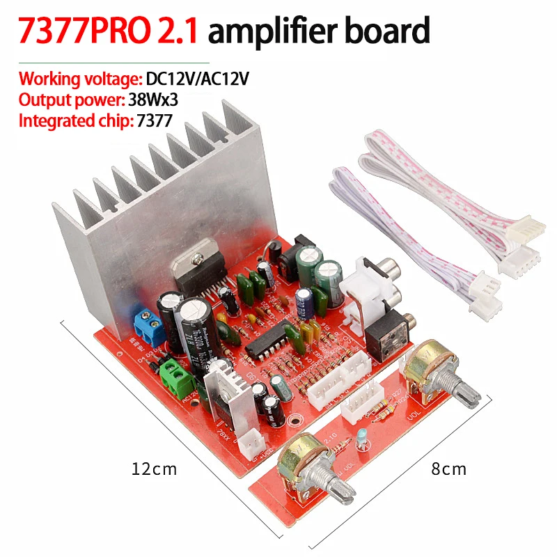 

KYYSLB 7377 38Wx3 4-8ohm DC12V/AC12V Amplifier Board 2.1 Channel Fever Car DIY Stereo Power Amplifier Board