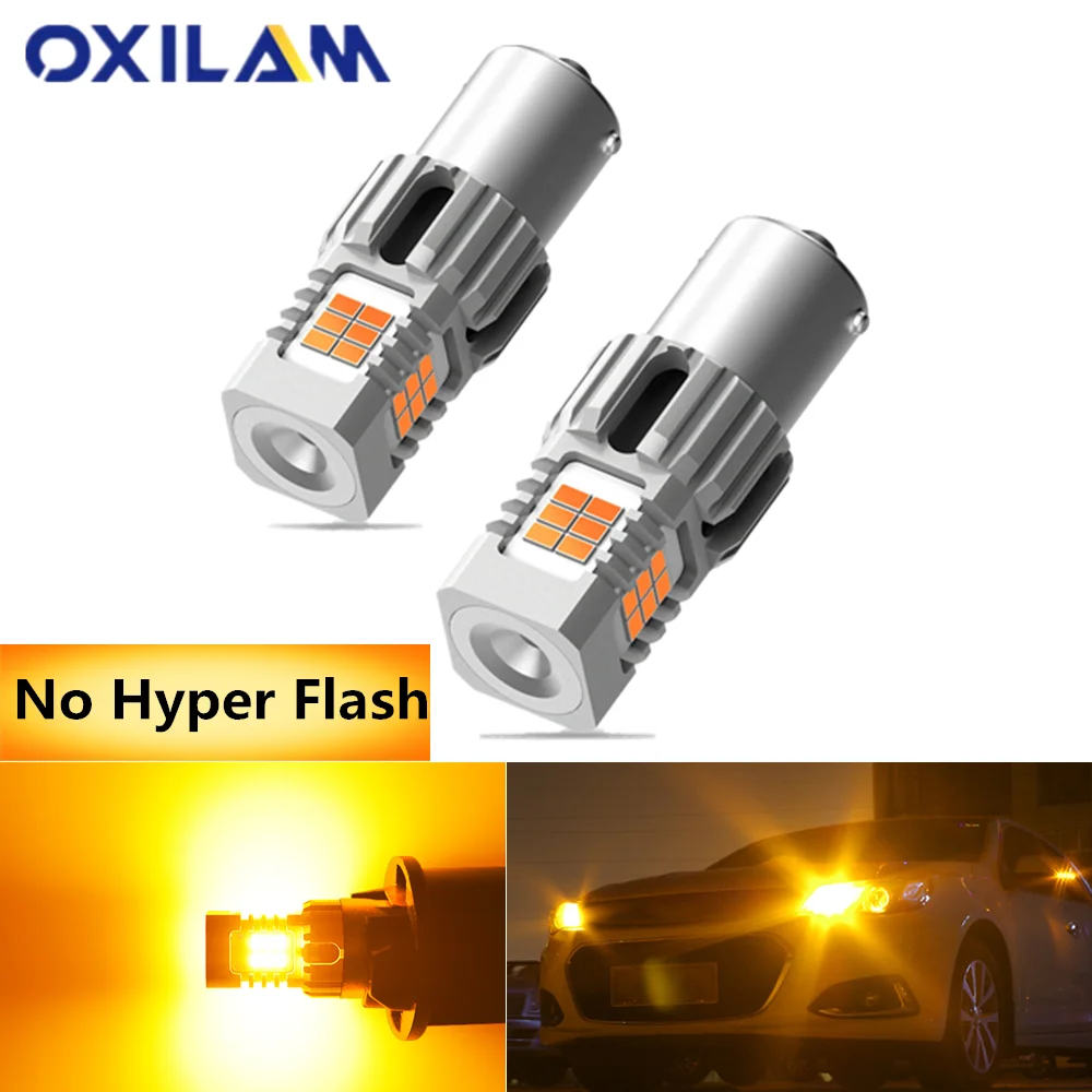 OXILAN 1156 BA15S P21W Canbus Bulb For Toyota Camry Corolla Auris Avensis t25 Turn Signal Light No Hyper Flash Amber 7440 LED