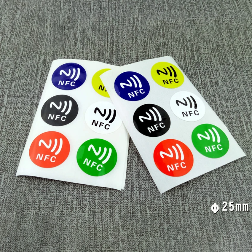 6PCS/Set 213 NFC Tags Sticker, 144 Bytes Memory Programmable for NFC Enabled Devices, NFC Tag, Instantly Shares Social Media