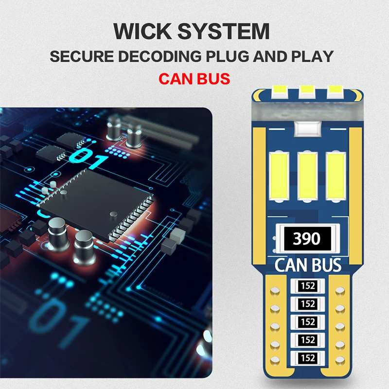 10pc T10 Led Canbus W5W Led Bulb Car Interior Light 9led 4014smd 194 168 No Error Reading Dome Light Instrument Plate Lamp 6000K