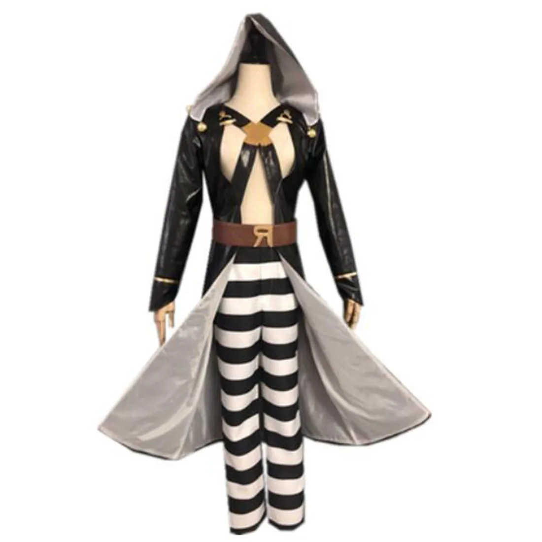 2024 Golden Wind Risotto Nero Black PU Uniform Cosplay Costume Halloween Suit