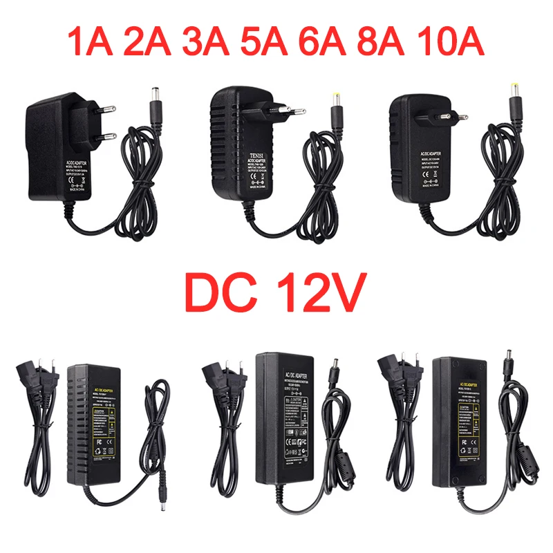 DC12V Adapter Lighting Transformer 1A 2A 3A 5A 6A 8A 10A AC100V-240V Power Supply Converter Charger For LED Strip CCTV