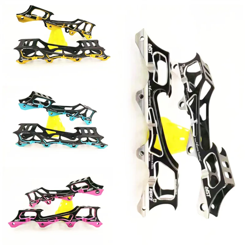 Dual Colors Alloy CNC FIERCE Rockered Skating Frame Banana Inline Skates Base FSK Slalom 243mm 231mm 219mm 72 76 80MM For SEBA