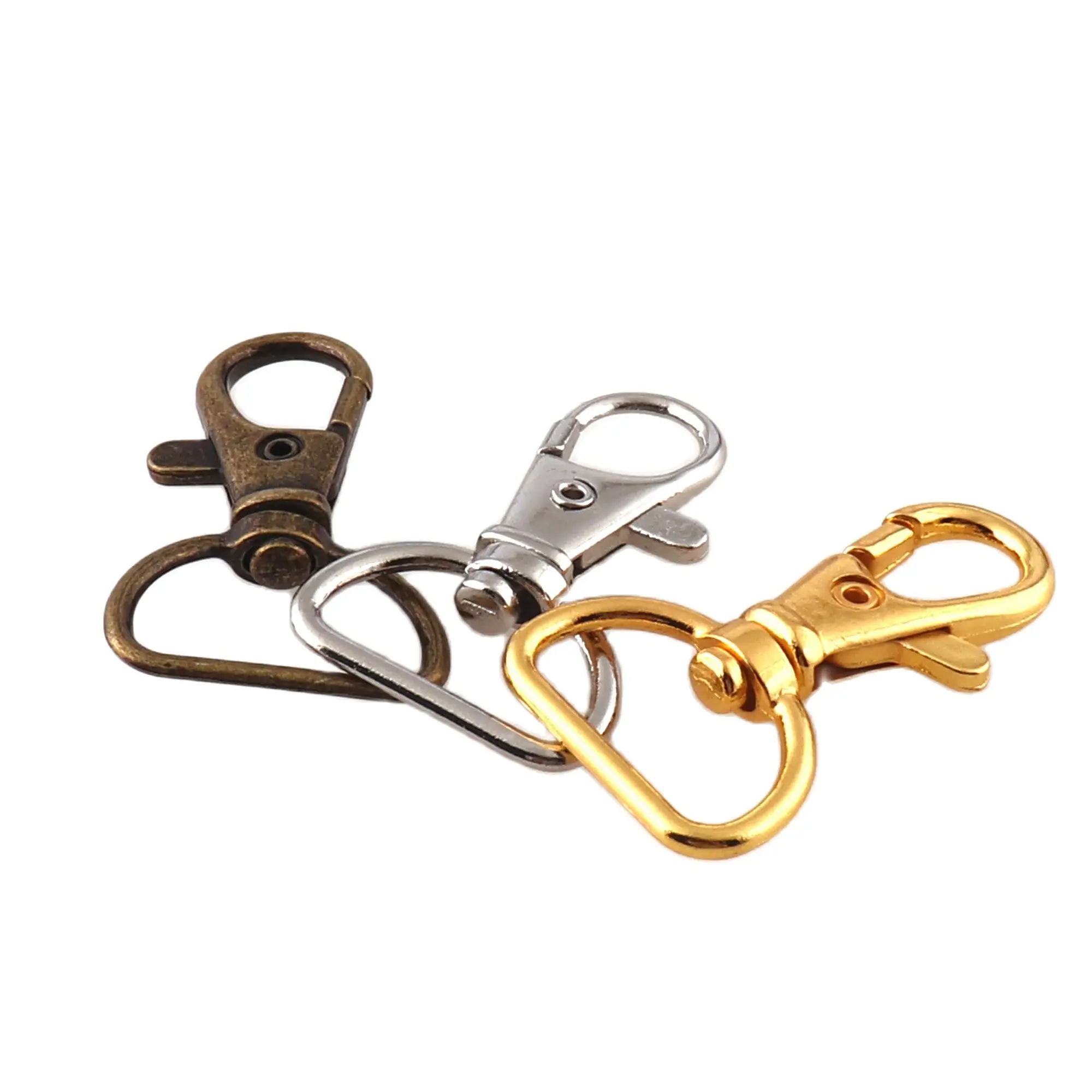 20Pcs/pack Metal Carabiner Clip Snap Hooks Swivel Trigger Dog Buckle KeyRing KeyHooks retaining ring DIY Craft Lobster Clasp