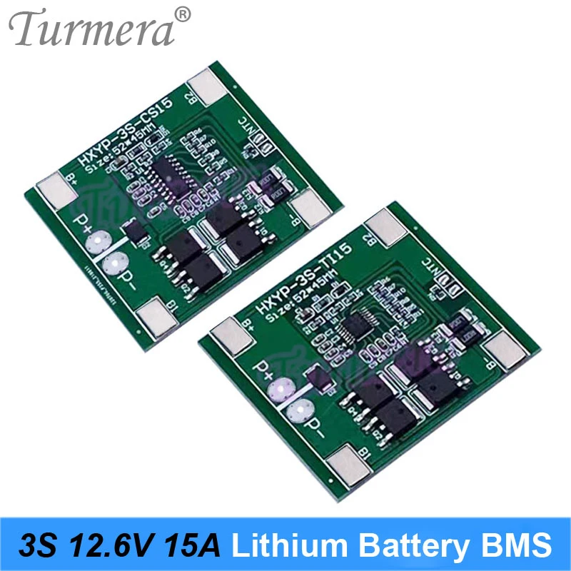 Turmera 3S 15A BMS 12,6 V 18650 Płytka zabezpieczona baterią litową do wkrętarki 10,8 V 12 V lub zasilacza nieprzerwanego