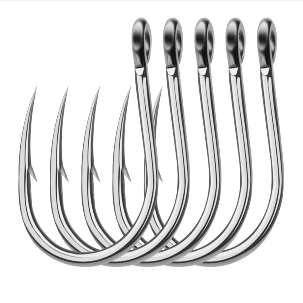 

Рыболовный крючок для морской рыбалки, 5 шт., 10 шт., крючок для морской рыбалки, антикоррозийные крючки, аксессуары 1/0 #-13/0 #, модель из нержавеющей стали