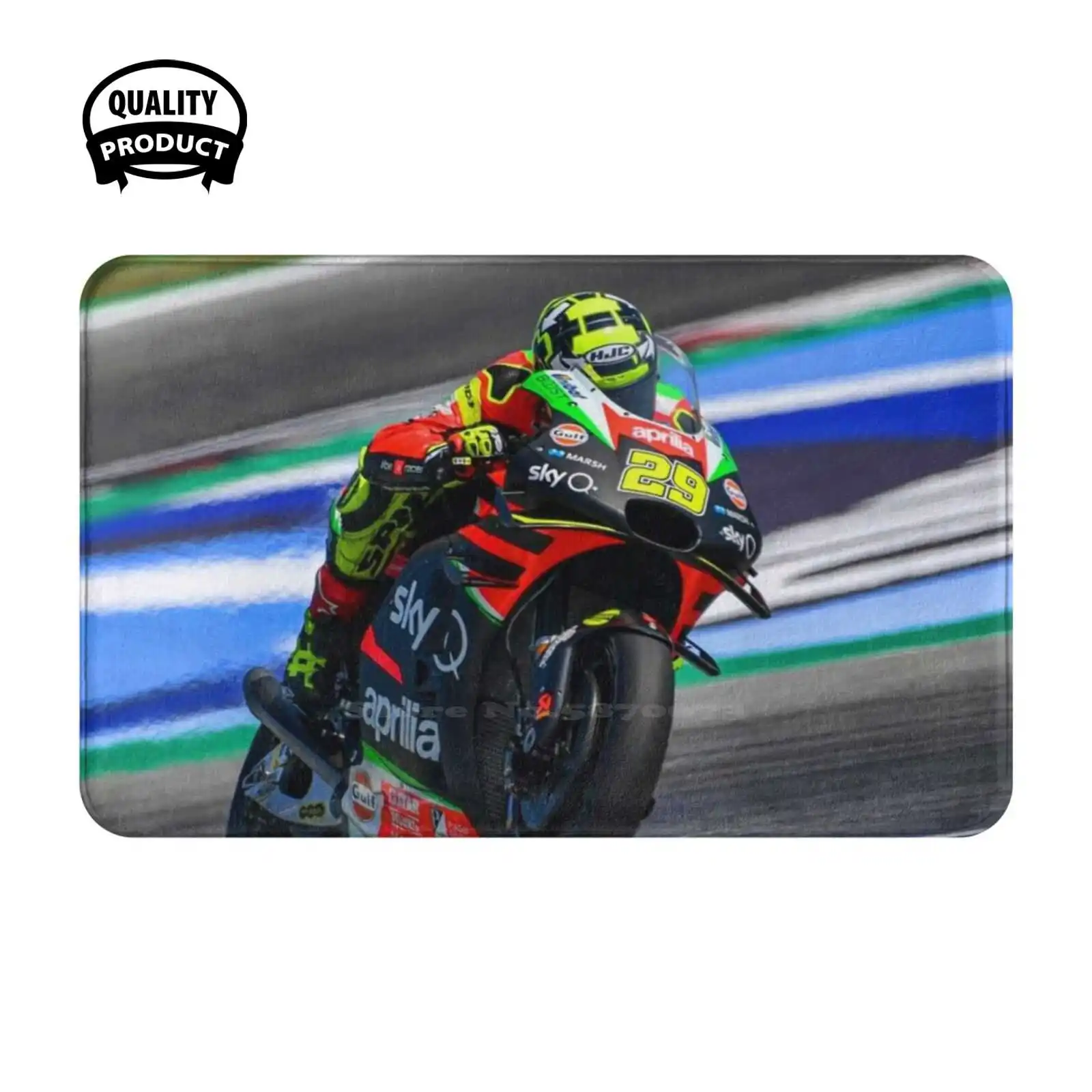 Andrea Iannone On His Soft Cushion Home Carpet Door Mat Car Rug Motorbike Motorcycle Racing Motorsport Rider Racetrack Fan