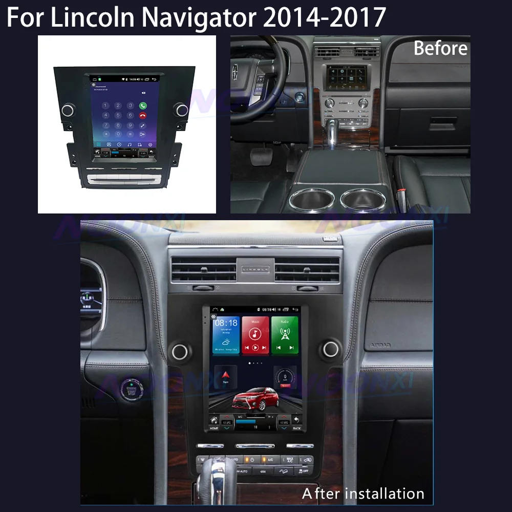 

128G For Lincoln Navigator 2014 2015-2017 Android 11.0 Car Radio Stereo Multimedia Player GPS Navigation 2 Din Carplay Head Unit