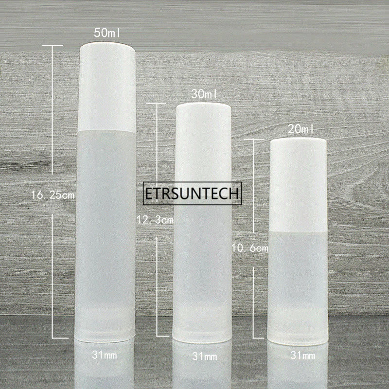 100pcs 20ml 30ml 50ml Airless Pump Vacuum Bottle Toiletries Container Refillable Plastic Dispenser Travel Cosmetic Bottles F3978