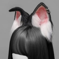 Cosplay Furry Animal Dog Ears Hair Hoop Lolita Costume Cosplay Long Fur Headpiece for Halloween Party Decoration