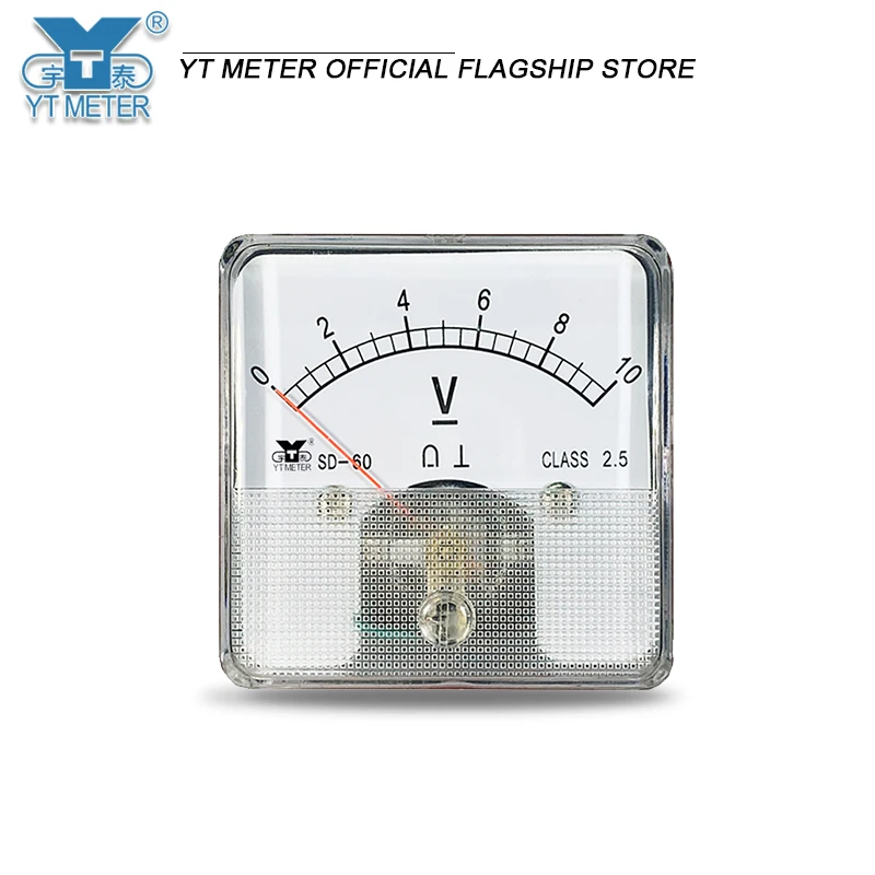 SD60 DC voltmeter dc1v 2V 3V 5V 10V 15V 20V 30V 50V 100V 150V 250V 300V 450V 500V 600V 750V pointer installation