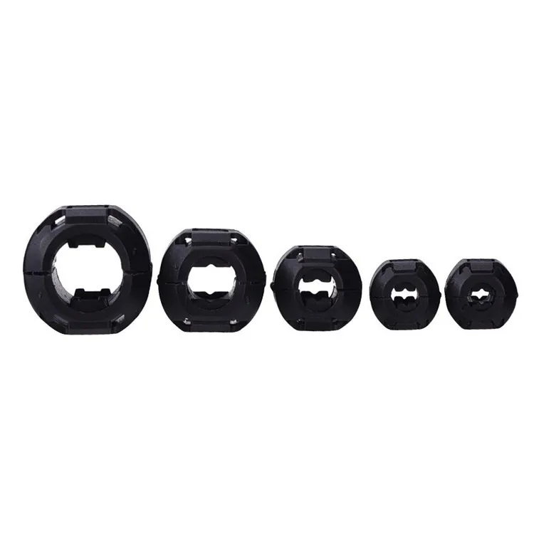 Wholesale Ring Core Ferrite Bead Clamp Choke Coil EMI RFI Noise Filter Clip Snap Cable for 3.5/5/7/9/13mm Black Magnetic Snap-on