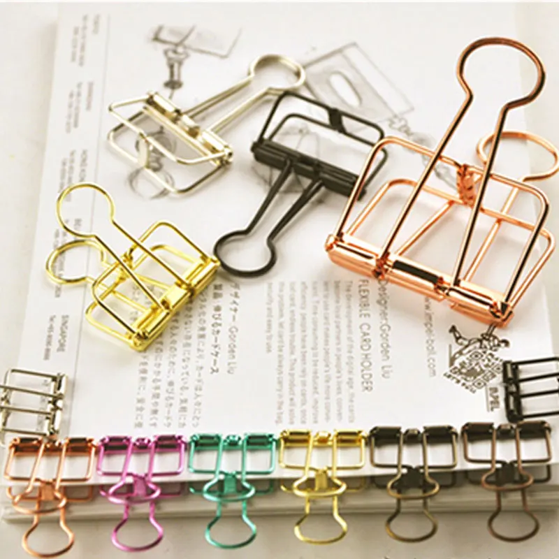 5pcs Multicolor Metal Binder Clip Paper Notes Clips Photo Message Ticket File Bookmark Clips Stationery Office Supplies