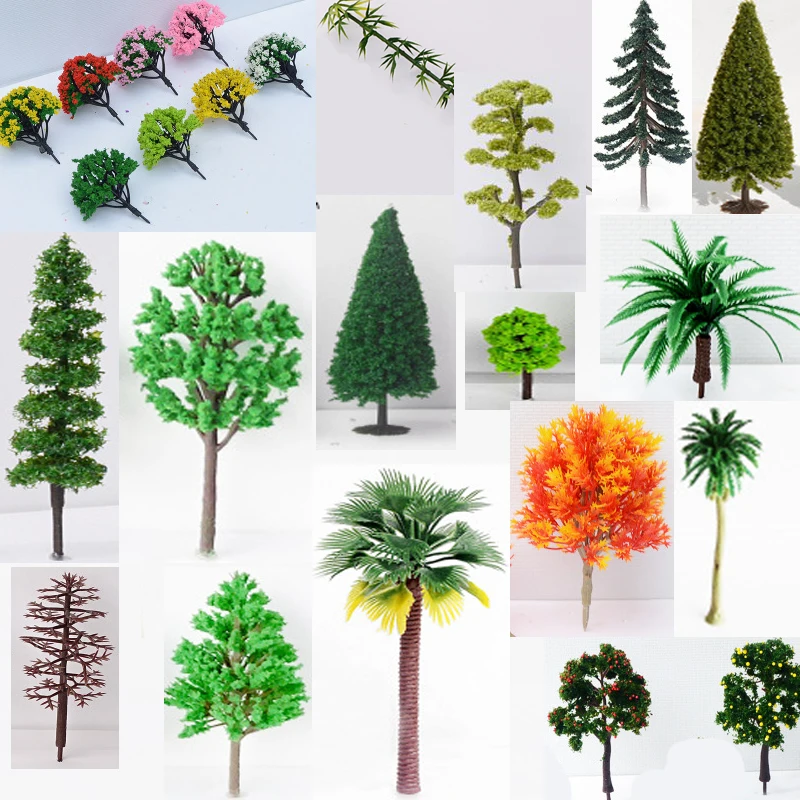 1set Mini simulation model tree coconut tree pine landscape tree Sand table model accessories diy toy parts baby toys for childr