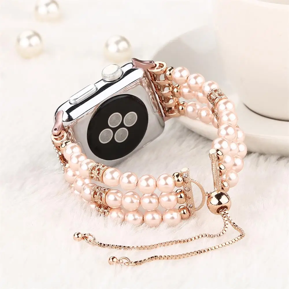 Strap for apple watch band 44mm 40mm iwatch 42mm 38mm Fashion pearl belt smart watchband bracelet applewatch series 6 5 4 3 SE