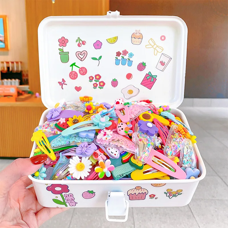 

10 Pcs/set Children's Cartoon Hairpin Rainbow Princess Hair Ornament Candy Color Korean Style Animal Flower Lovely Headwear