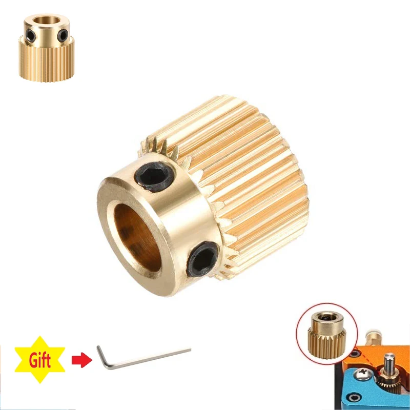 5Pcs/Lot  Ender-3 CR-10 3D Printer Extrusion Wheel Brass gear wheel 40/26 Tooth Gear for CREALITY 3D Printer Extruder filament