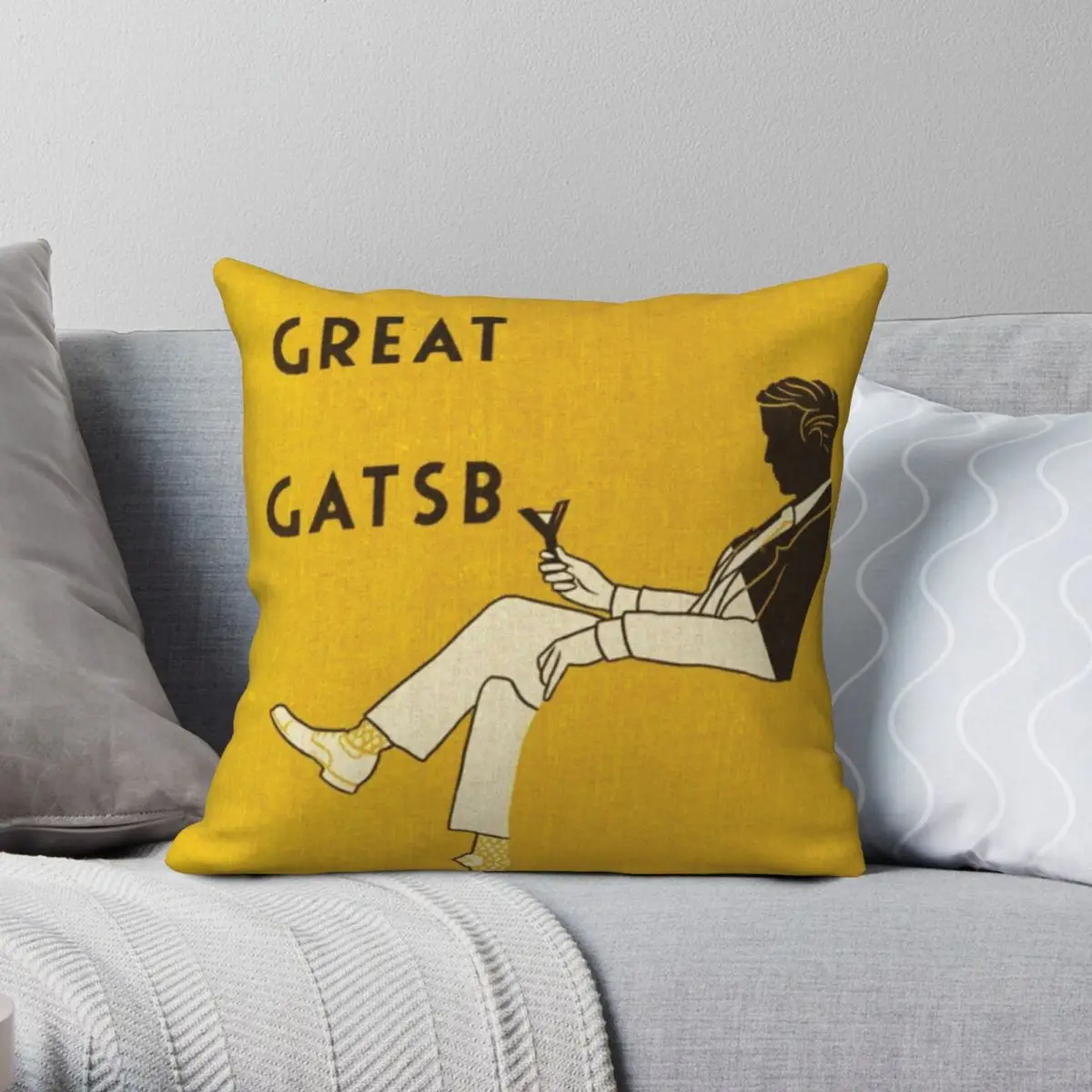 The Great Gatsby Book Cover Square Pillowcase Polyester Linen Velvet Pattern Zip Decor Throw Pillow Case Car Cushion Cover