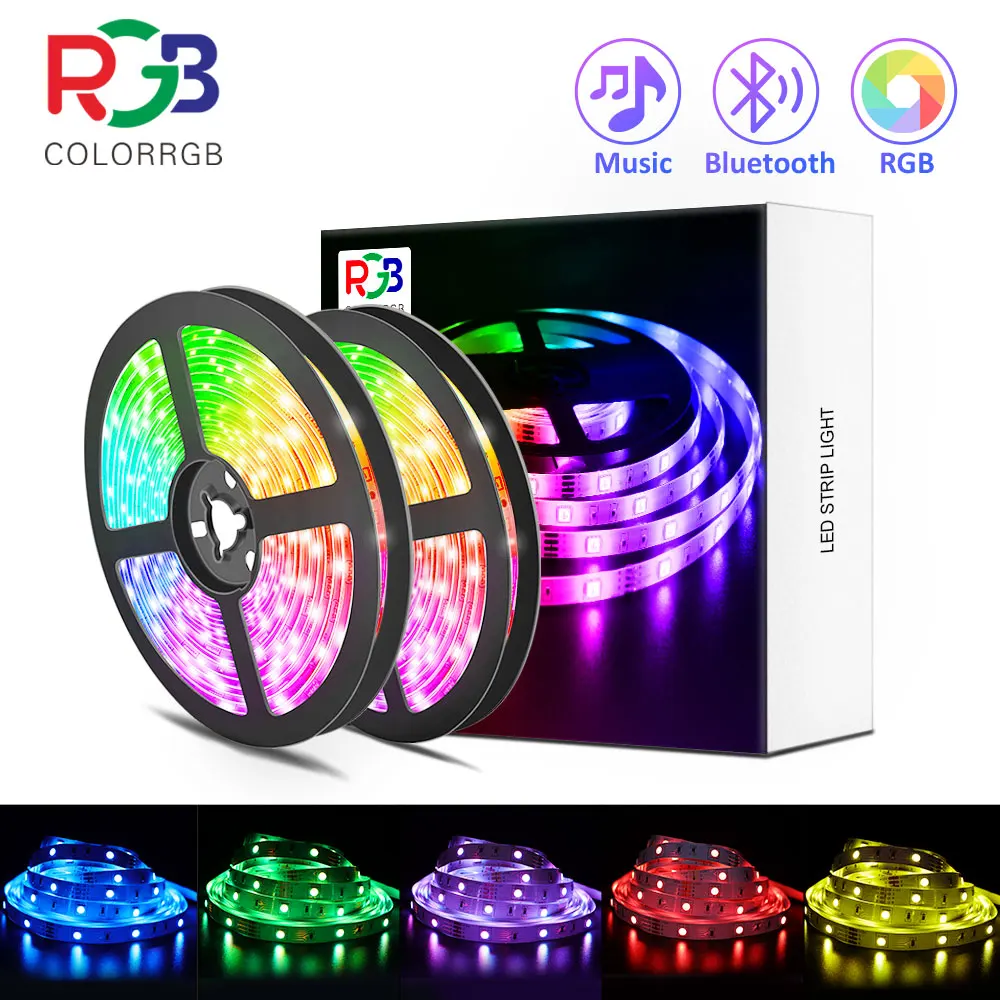 

LED Strip Lights, Ultra-Long RGB 5050 LED Strips with Remote Controller, Color Changing Tape Light with 12V Adapter for Bedroom