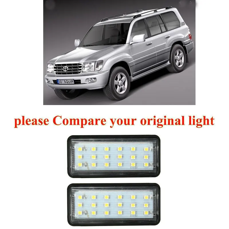 

2pc Car Accessories Special Car License Plate Light Lamp For 98-07 Toyota J100 Land Cruiser canbus error free