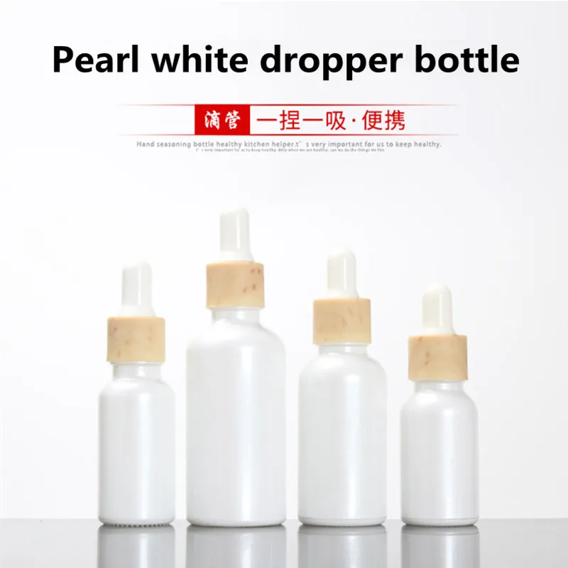 Perle Weiß Glas Dropper Flasche Parfüm Probe Rohre Für Ätherisches Öl Neue Reagenz Pipette Nachfüllbare Flasche Leere 15 ~ 50ML