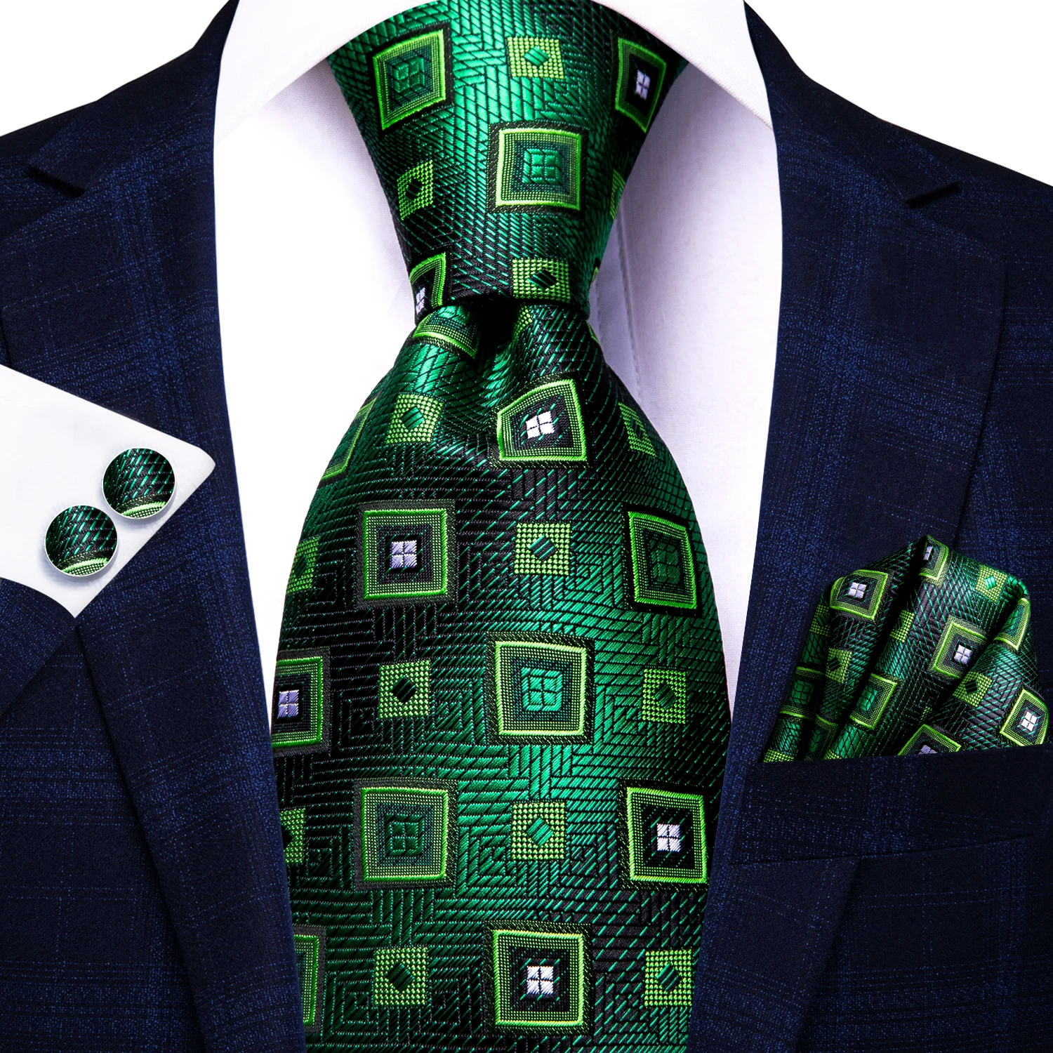 Hi-Tie verde azulado para hombre, corbata de Cachemira sólida de seda para boda, conjunto cuadrado de bolsillo, fiesta, negocios, diseñador de moda, envío directo