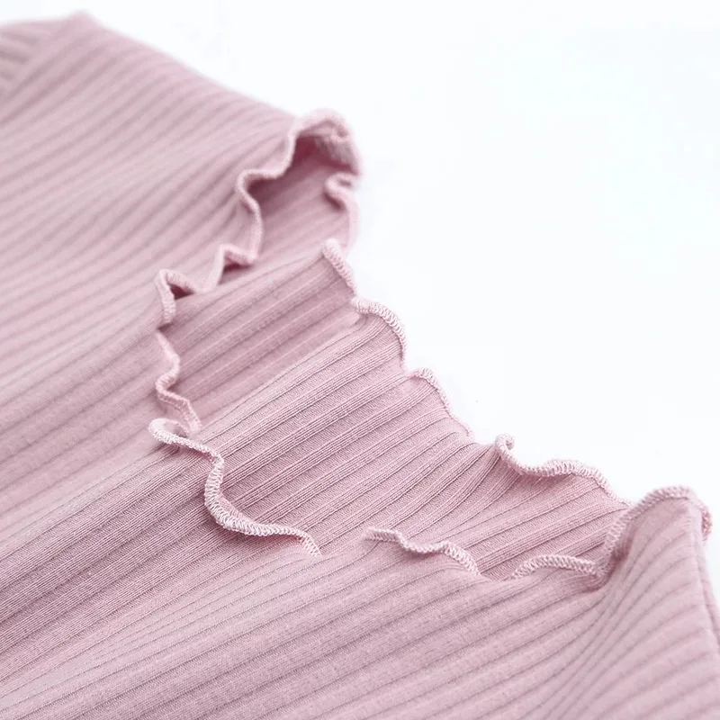 Vintage Wood ears O neck Short sleeve T-shirt 2024 New Woman Slim Fit t shirt tight tee Summer Retro Tops 6 colors