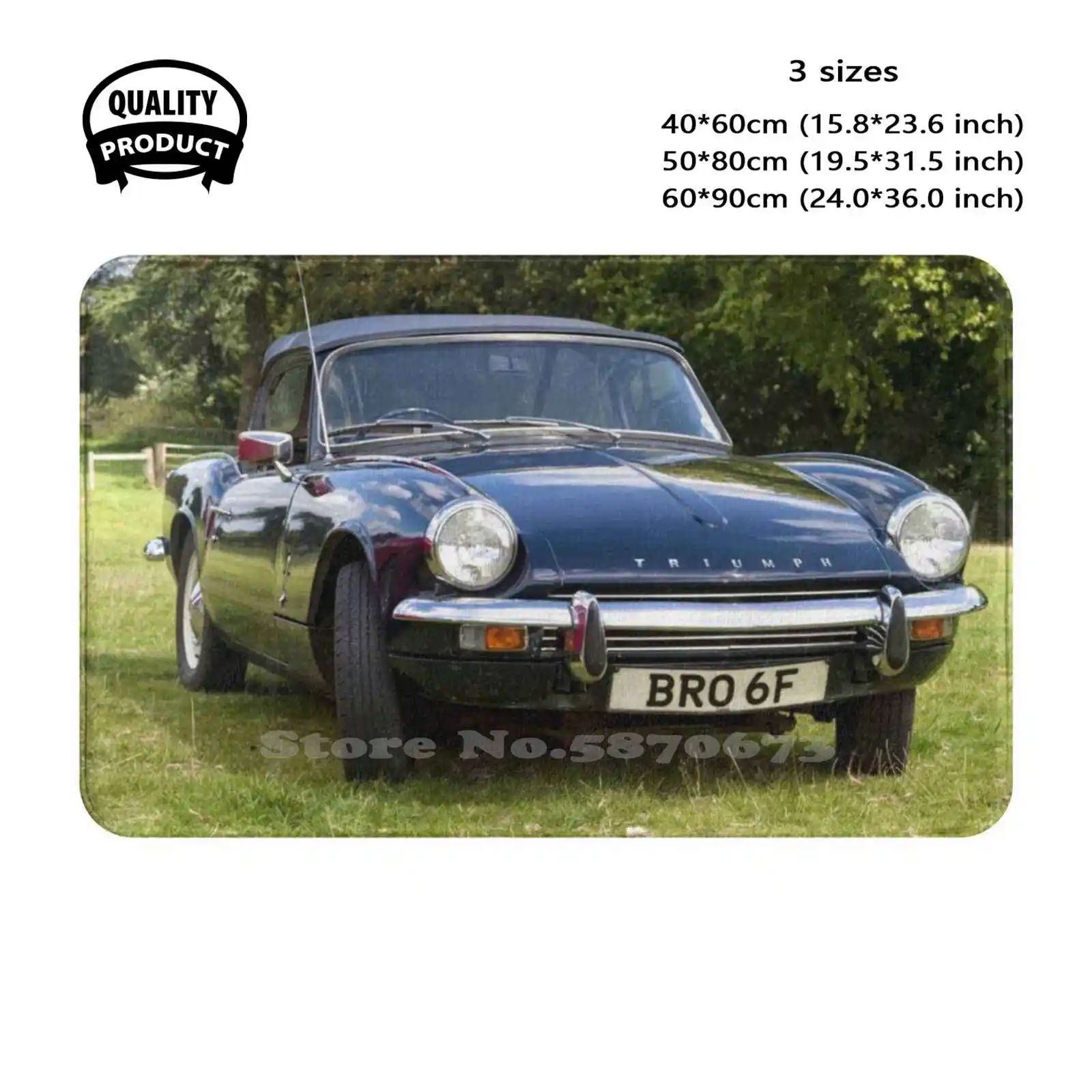 1968 Spitfire Soft Cushion Home Carpet Door Mat Car Rug 2004 Breamore House Classic Car Show Hampshire United Kingdom 1968