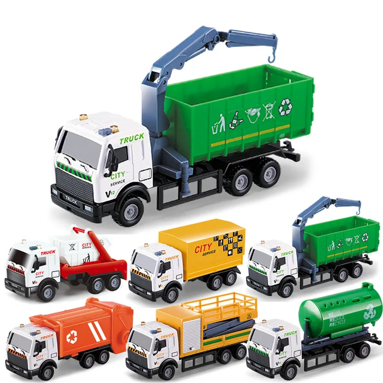 Alloy pull back car engineering car model garbage truck dump truck bulldozer mixing military suit children\'s toys M20