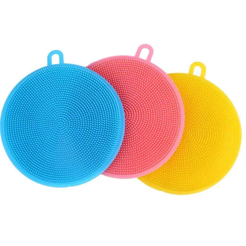 

8 colors Magic Silicone Dish Bowl Cleaning Brushes Scouring Pad Pot Pan Wash Brushes Cleaner Kitchen LX7972