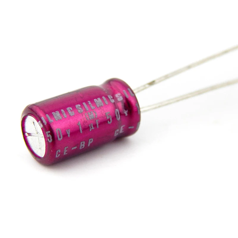 Hifi Elna Tím Áo Choàng Đỏ Silmic CE-BP (Rbs) 1UF 50V Âm Thanh Với Không Phân Cực Điện Phân Tụ Điện