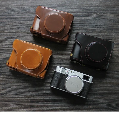 luxury handwork Camera Genuine leather cowhide Bag Body BOX Case For Fujifilm Fuji x100v X-100V Protective sleeve handle shell